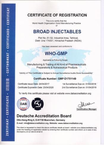 WHO-GMP certificate