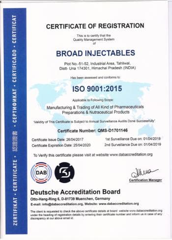 ISO 9001:2015 certificate